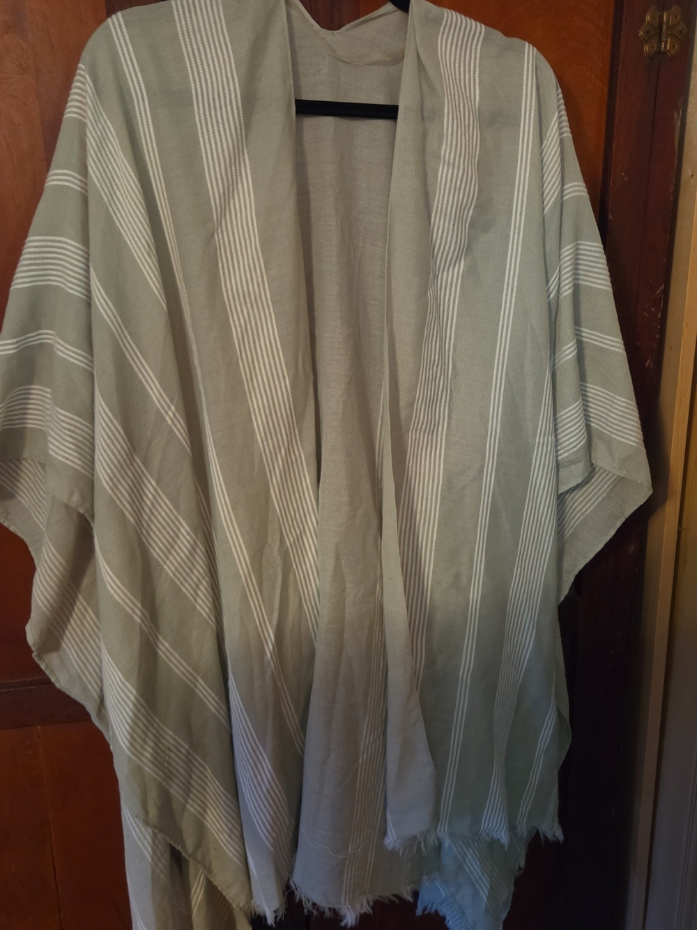 Light Sage Striped Throw Blanket - Soft Decorative Accent